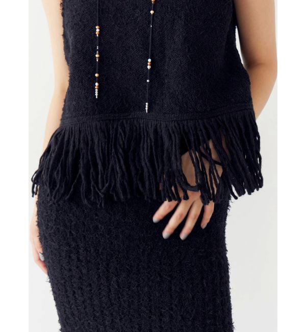 Ungrid「フリンジニットベスト」|ニット・セーター|