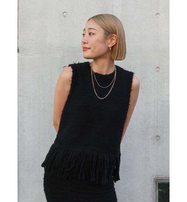 Ungrid「フリンジニットベスト」|ニット・セーター|