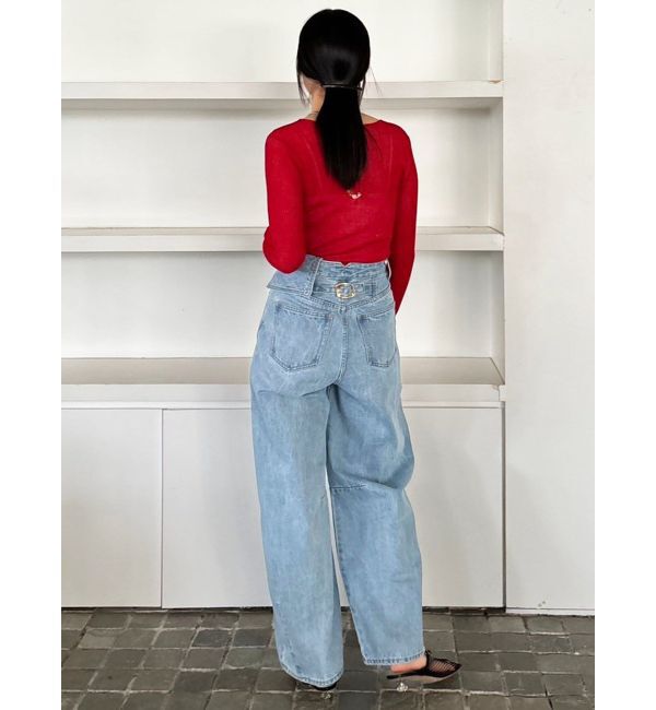 LAGUNAMOON「【WEB限定】シアーリボンニットプルオーバー」|ニット・セーター|