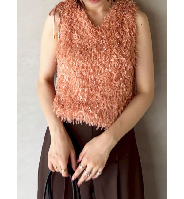 LAGUNAMOON「フェザーライクVネックトップス」|シャツ・ブラウス|