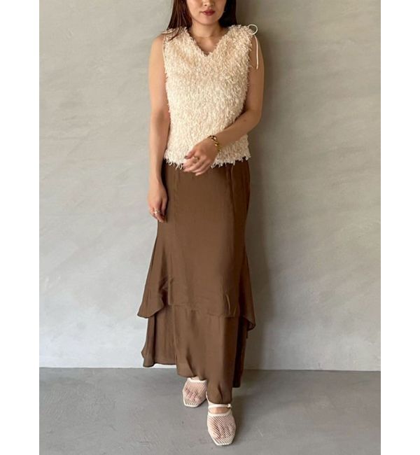 LAGUNAMOON「フェザーライクVネックトップス」|シャツ・ブラウス|