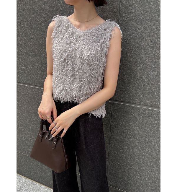 LAGUNAMOON「フェザーライクVネックトップス」|シャツ・ブラウス|