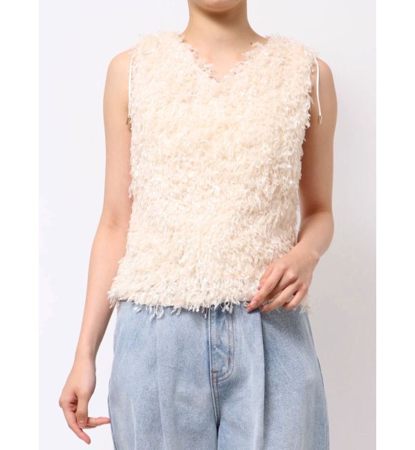 LAGUNAMOON「フェザーライクVネックトップス」|シャツ・ブラウス|