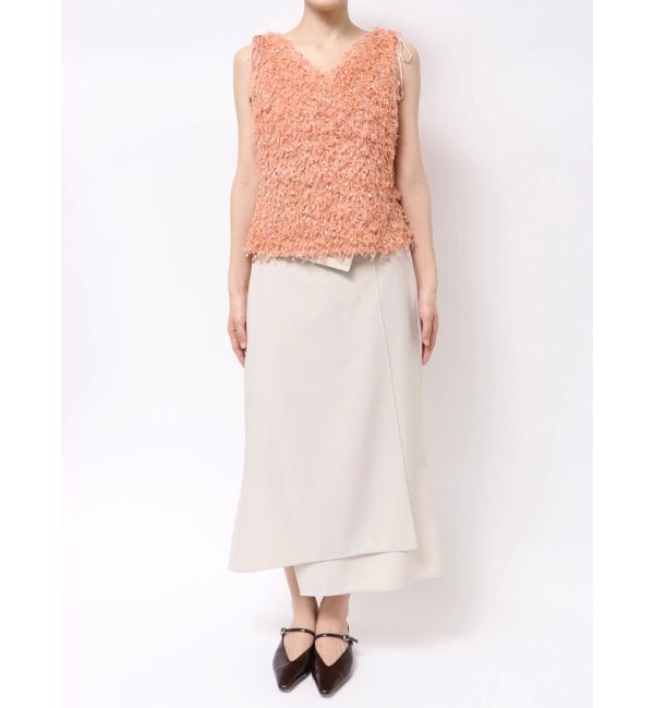 LAGUNAMOON「フェザーライクVネックトップス」|シャツ・ブラウス|