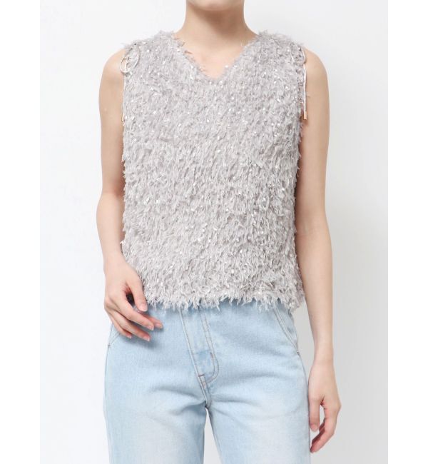 LAGUNAMOON「フェザーライクVネックトップス」|シャツ・ブラウス|