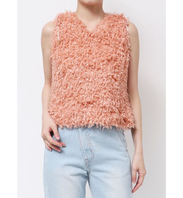 LAGUNAMOON「フェザーライクVネックトップス」|シャツ・ブラウス|