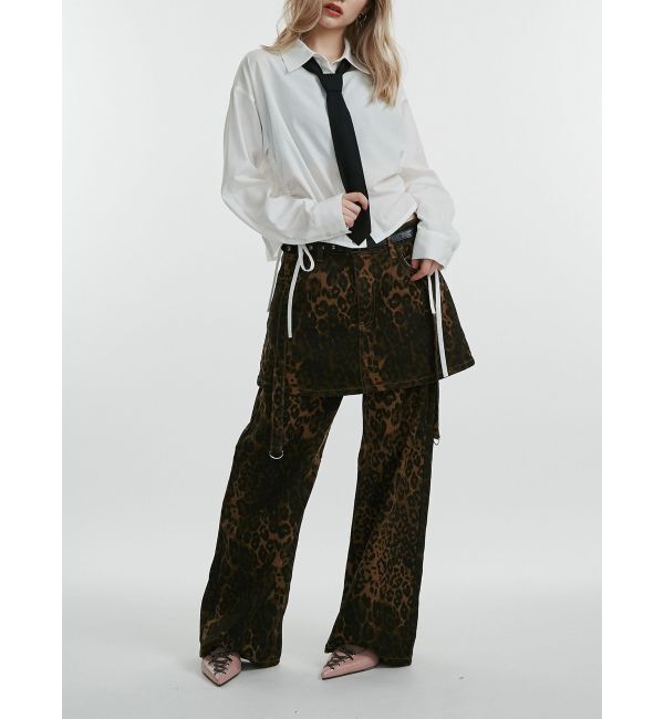 jouetie「スカートドッキングルーズパンツ」|デニム|