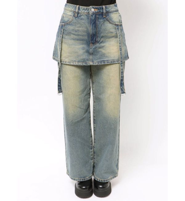 jouetie「スカートドッキングルーズパンツ」|デニム|