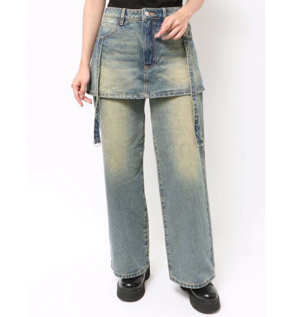 jouetie「スカートドッキングルーズパンツ」|デニム|