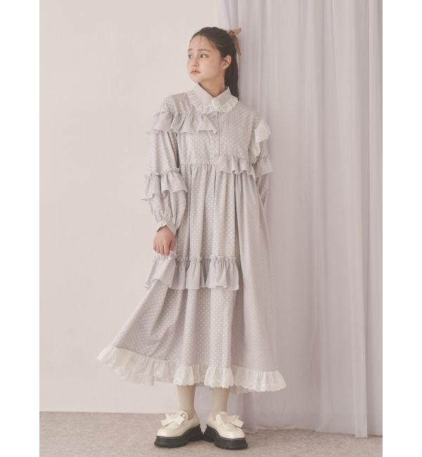 merry jenny「フリルドットデコレーションワンピース」|ワンピース|