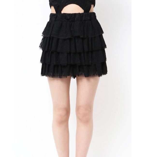 GYDA「Mix material フリルデザインショートパンツ」|その他|