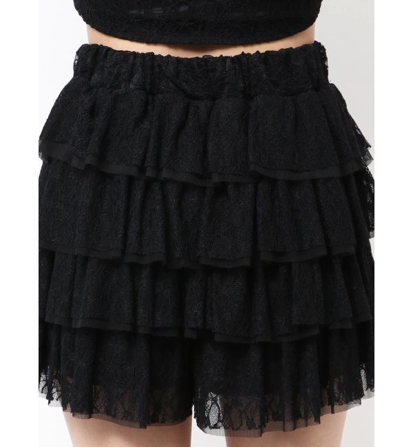 GYDA「Mix material フリルデザインショートパンツ」|その他|