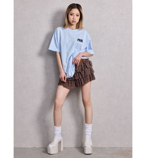 GYDA「Mix material フリルデザインショートパンツ」|その他|