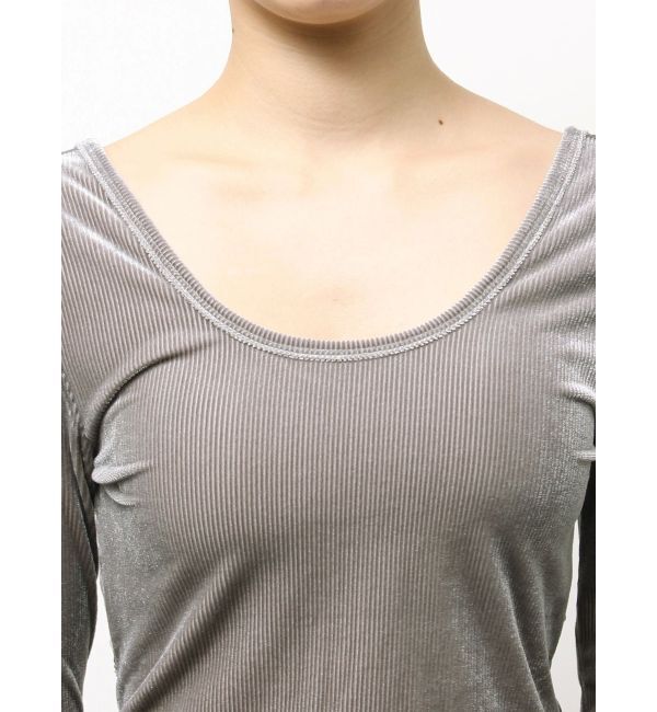 GYDA「VELOUR RIB BACK CROSS TOPS」|Tシャツ・カットソー|