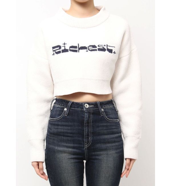 GYDA「Richest ラメベロアモールショートニットトップス」|ニット・セーター|