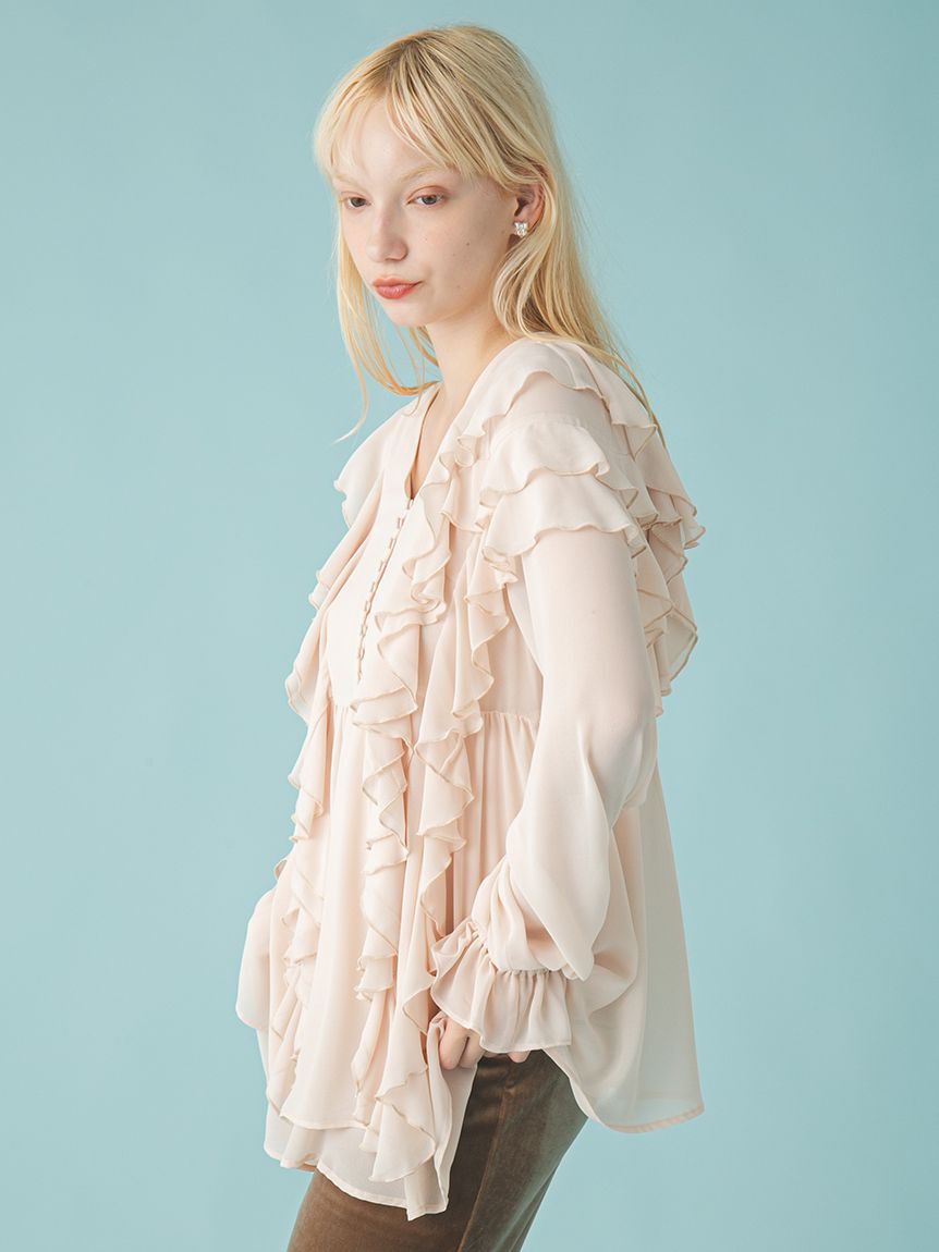 FURFUR「フリルチュニックブラウス」|シャツ・ブラウス|