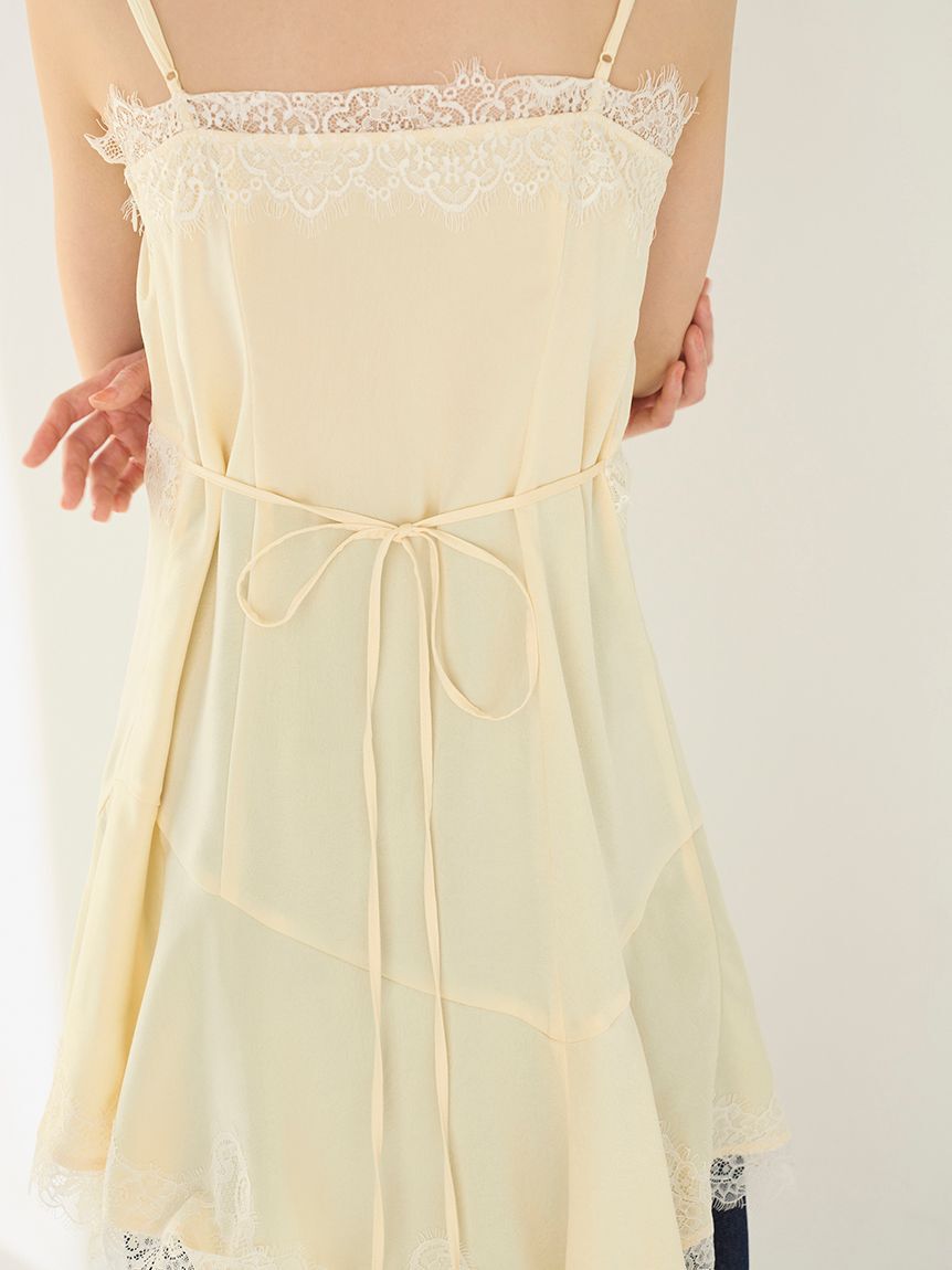 SNIDEL「レーストリムサテンキャミTOP」|キャミソール|