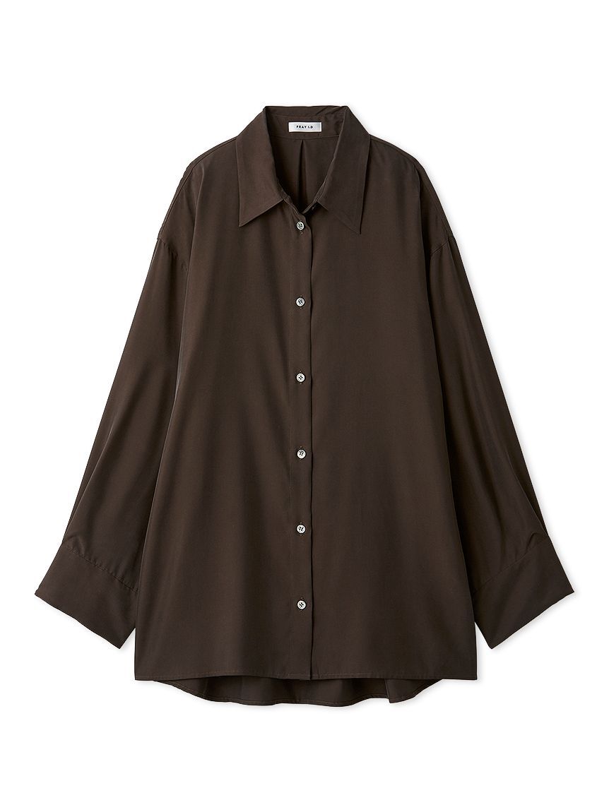 FRAY I.D「ウォッシャブルクールサテンシャツ／ウォッシャブル・接触冷感」|シャツ・ブラウス|