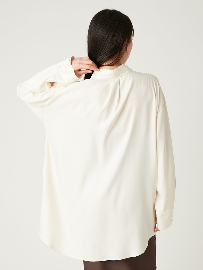 FRAY I.D「ウォッシャブルクールサテンシャツ／ウォッシャブル・接触冷感」|シャツ・ブラウス|