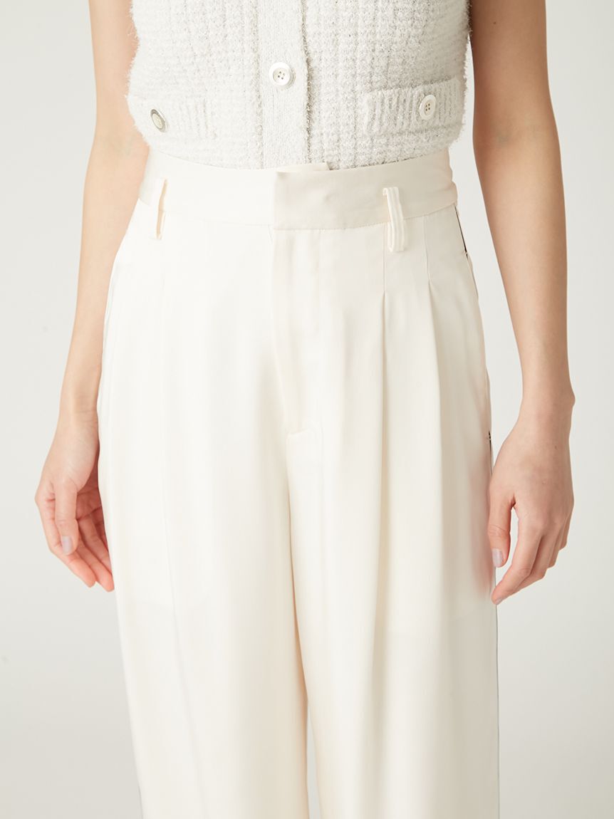 FRAY I.D「サイドラインサテンワイドパンツ／ウォッシャブル」|チノ|