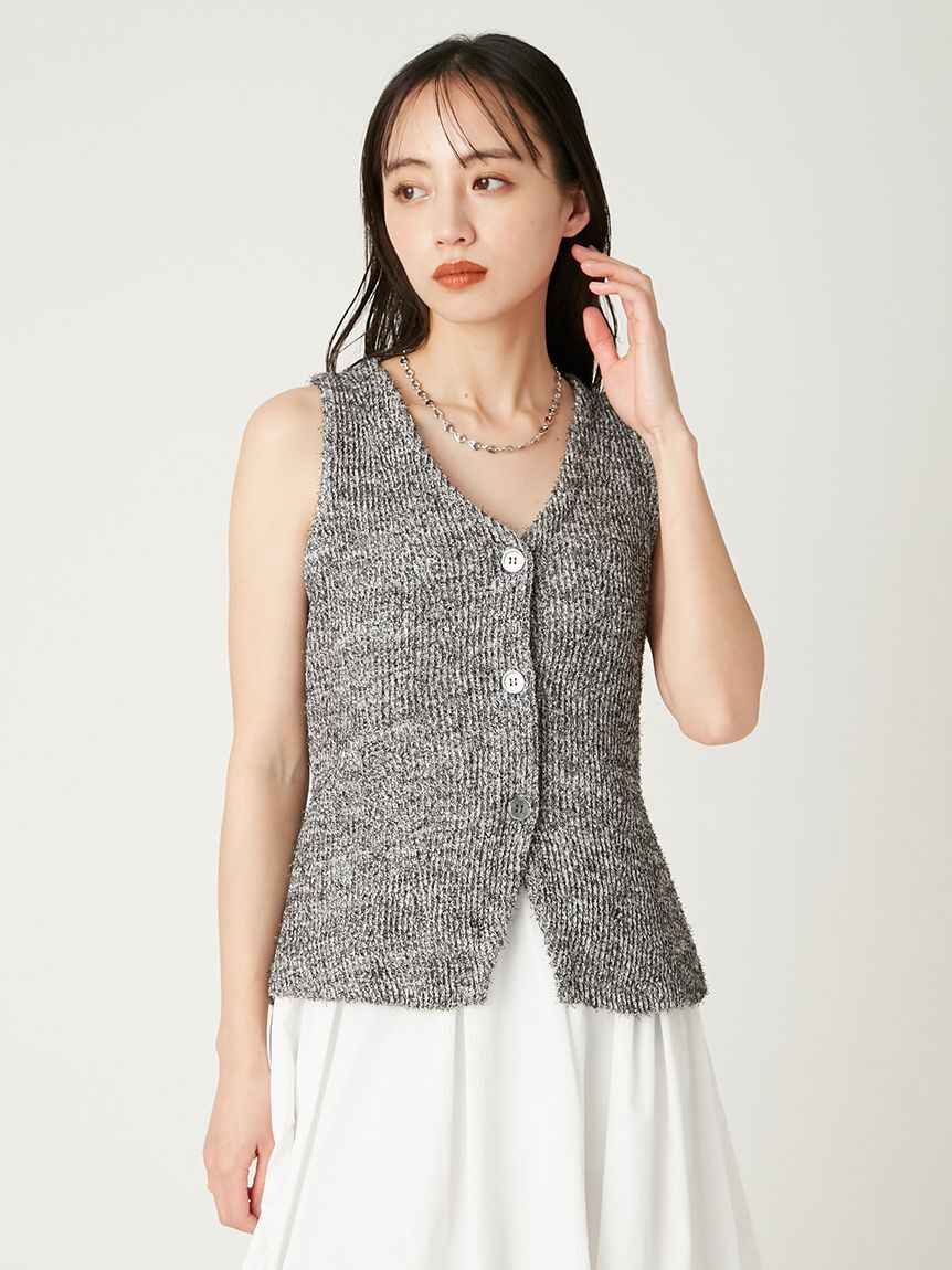 FRAY I.D「セミフレアニットジレカーディガン」|ニット・セーター|