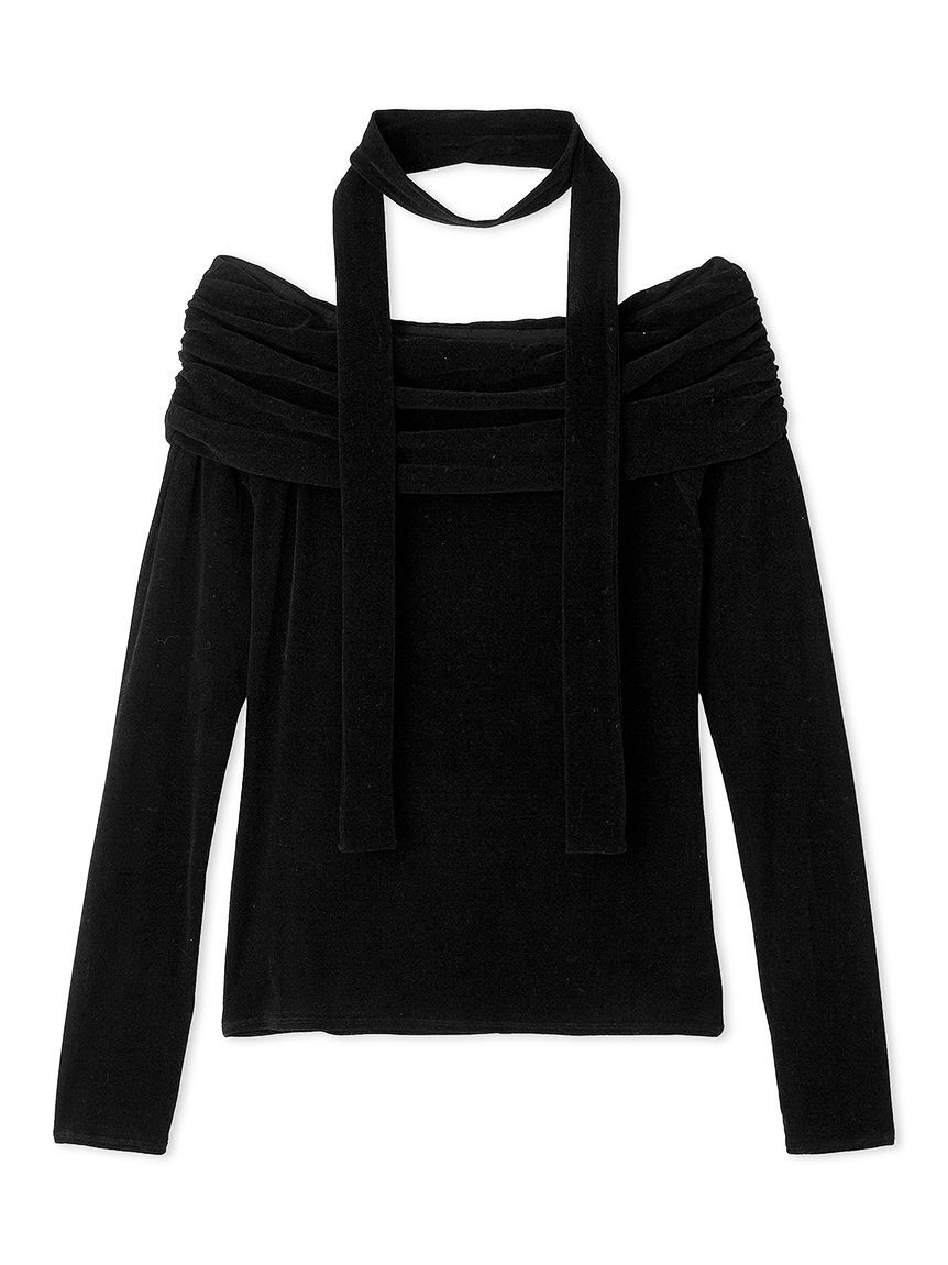 FRAY I.D「オフショルフロッキーチュールトップス」|Tシャツ・カットソー|