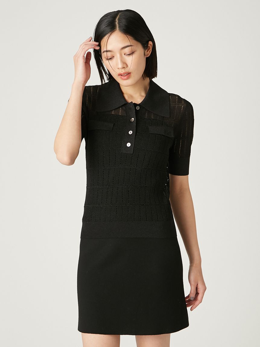 FRAY I.D「アイレットシアーポロニット」|ニット・セーター|