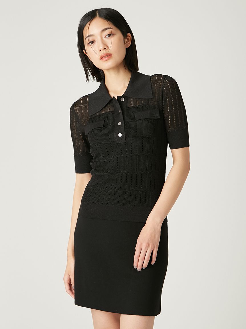 FRAY I.D「アイレットシアーポロニット」|ニット・セーター|