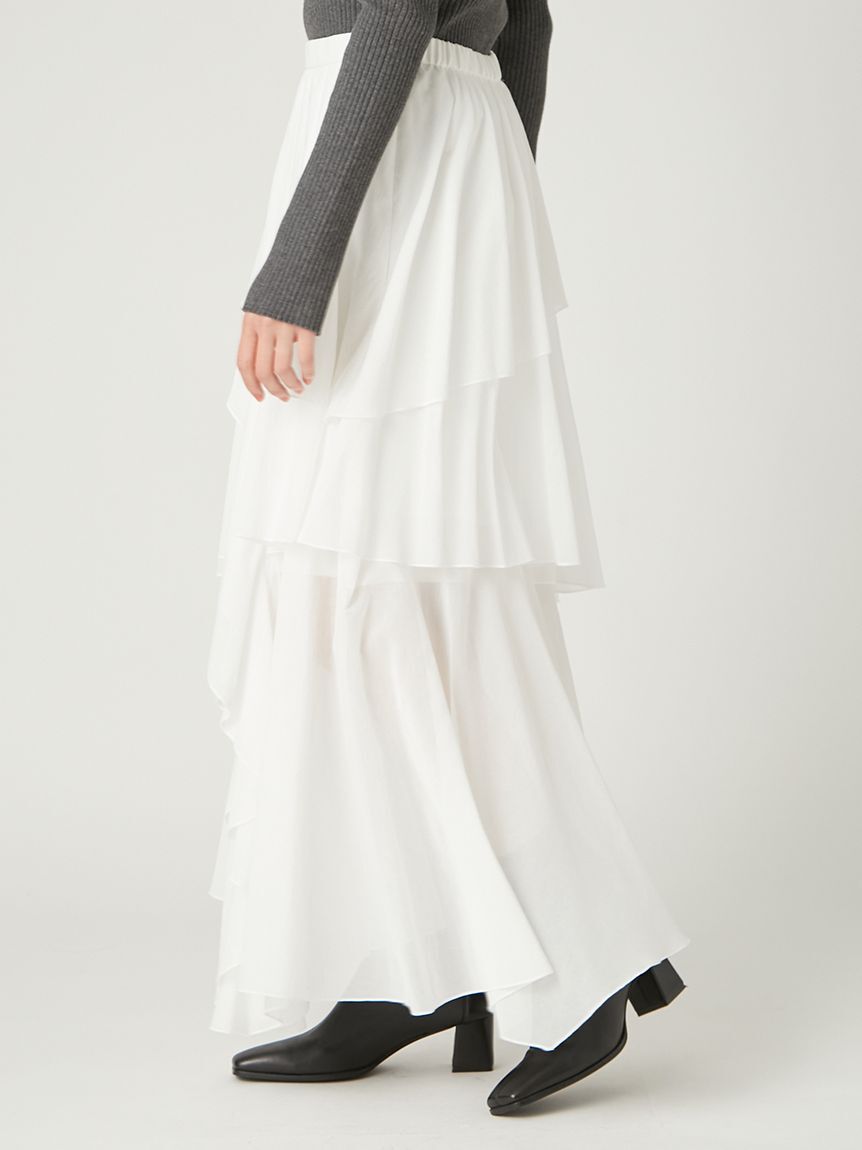 FRAY I.D「アシメフレアスリットティアードスカート」|スカート|