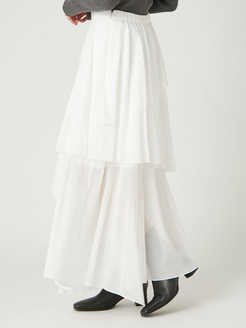 FRAY I.D「アシメフレアスリットティアードスカート」|スカート|