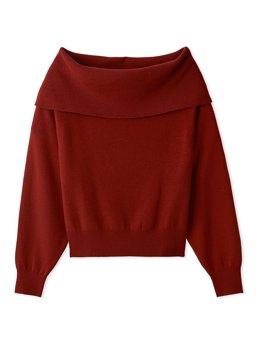 FRAY I.D「ワイドカラーオフショルダープルオーバー」|ニット・セーター|