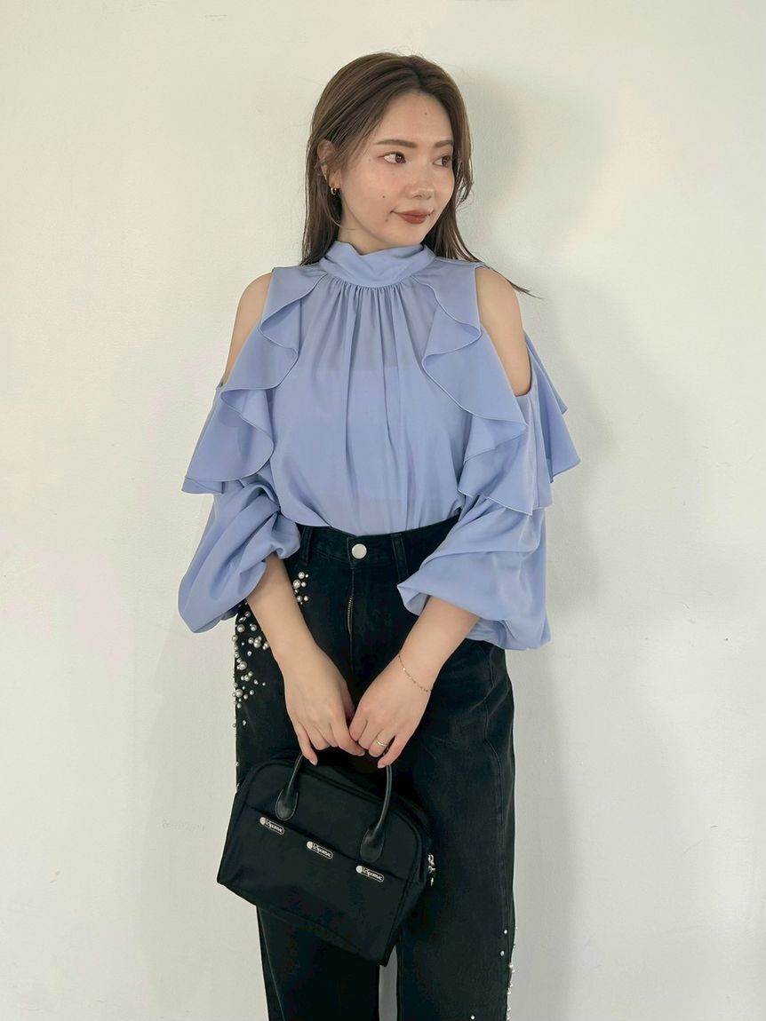 FRAY I.D「【限定カラー】2wayショルダーフリルボウタイブラウス」|シャツ・ブラウス|