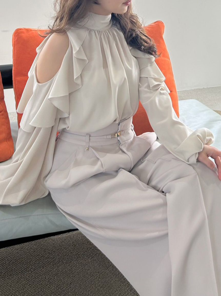 FRAY I.D「【限定カラー】2wayショルダーフリルボウタイブラウス」|シャツ・ブラウス|