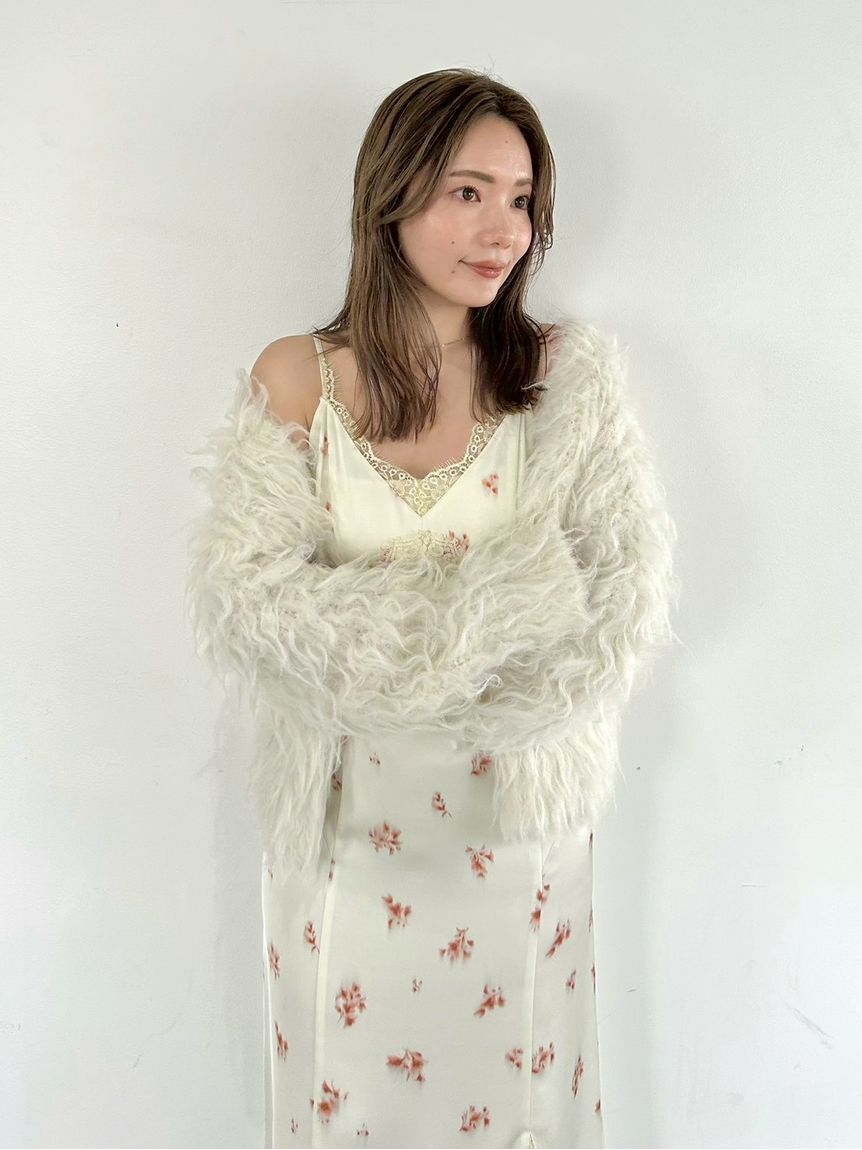 FRAY I.D「【限定カラー】レーストリムキャミワンピース」|ワンピース|