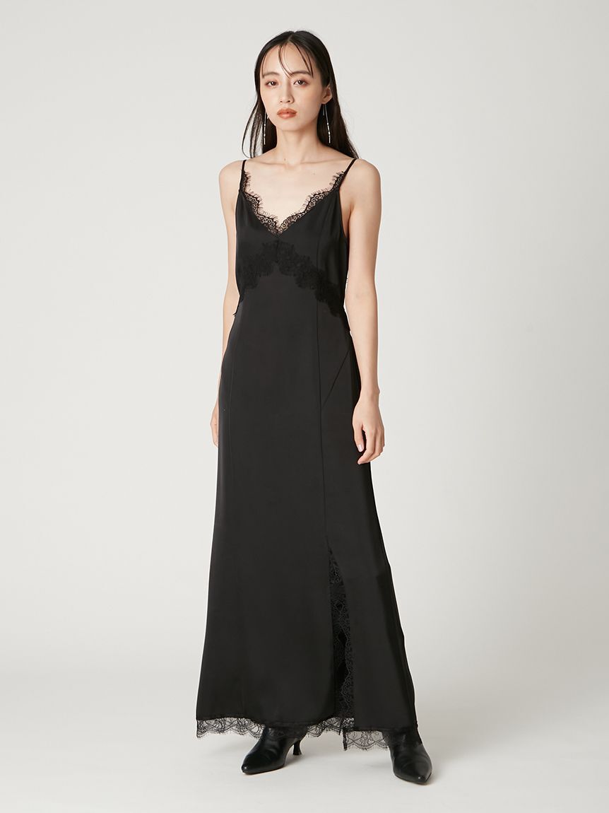 FRAY I.D「【限定カラー】レーストリムキャミワンピース」|ワンピース|