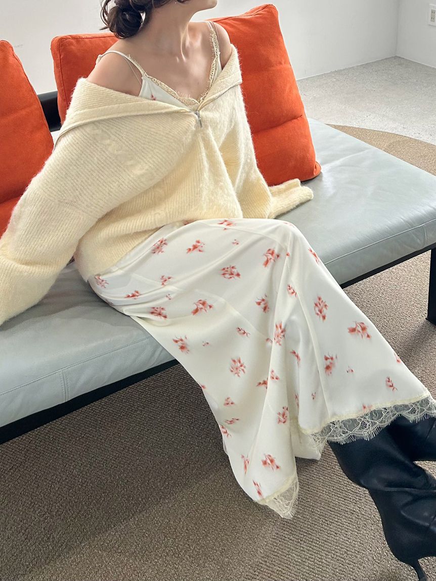 FRAY I.D「【限定カラー】レーストリムキャミワンピース」|ワンピース|