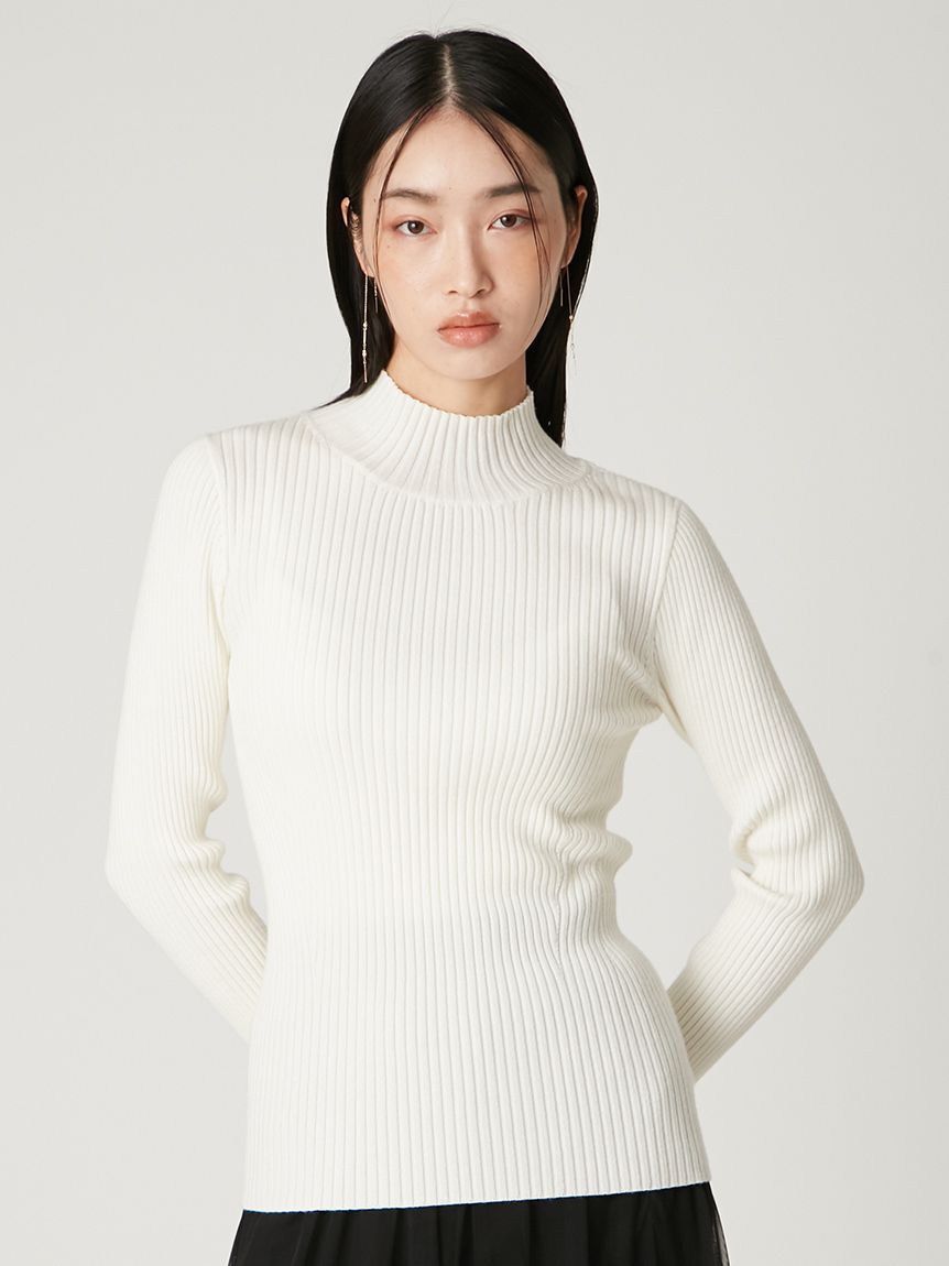 FRAY I.D「ウールシルクリブニットハイネックプルオーバー」|ニット・セーター|