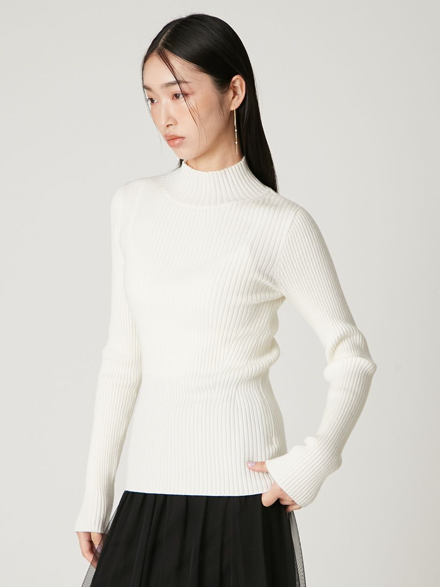 FRAY I.D「ウールシルクリブニットハイネックプルオーバー」|ニット・セーター|
