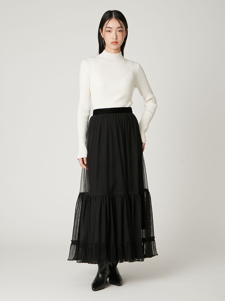 FRAY I.D「ウールシルクリブニットハイネックプルオーバー」|ニット・セーター|