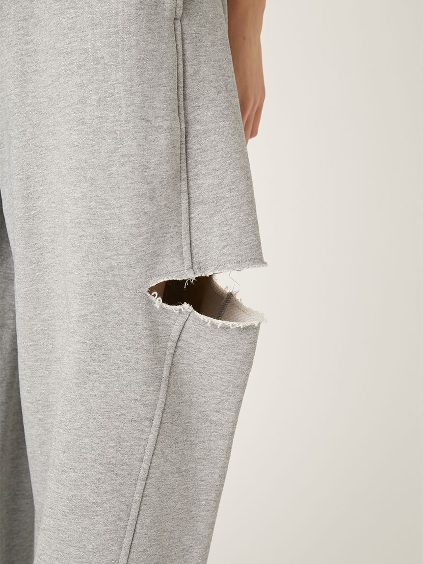 FRAY I.D「カットアウトスウェットパンツ」|チノ|