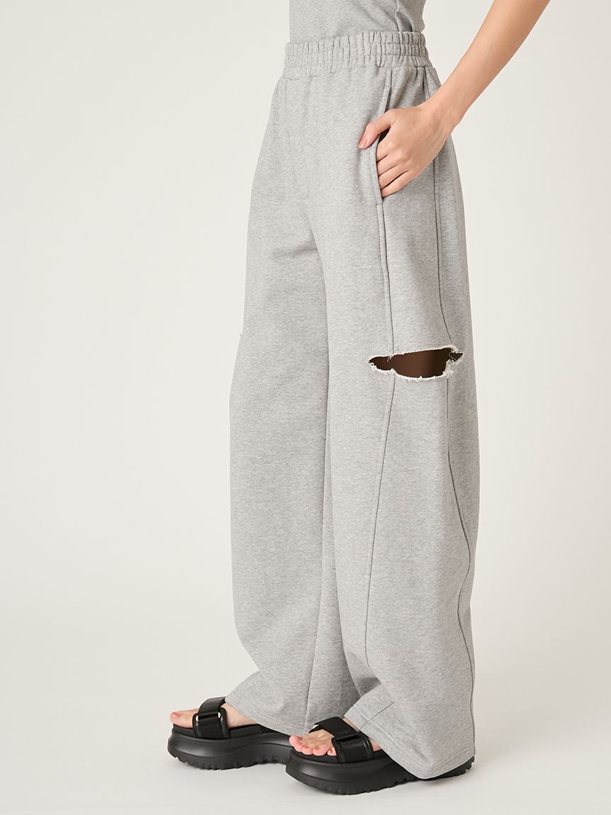 FRAY I.D「カットアウトスウェットパンツ」|チノ|