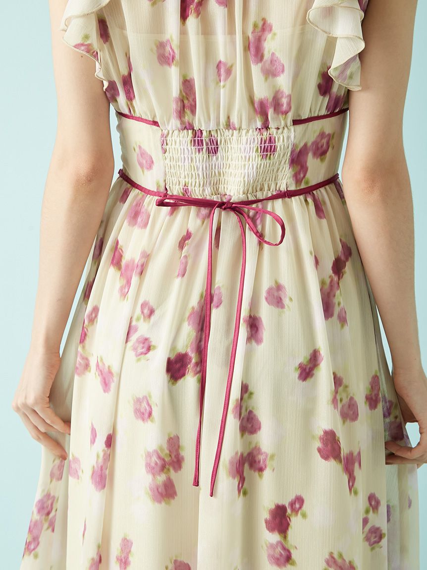 LILY BROWN「シアープリントフリルワンピース」|ワンピース|