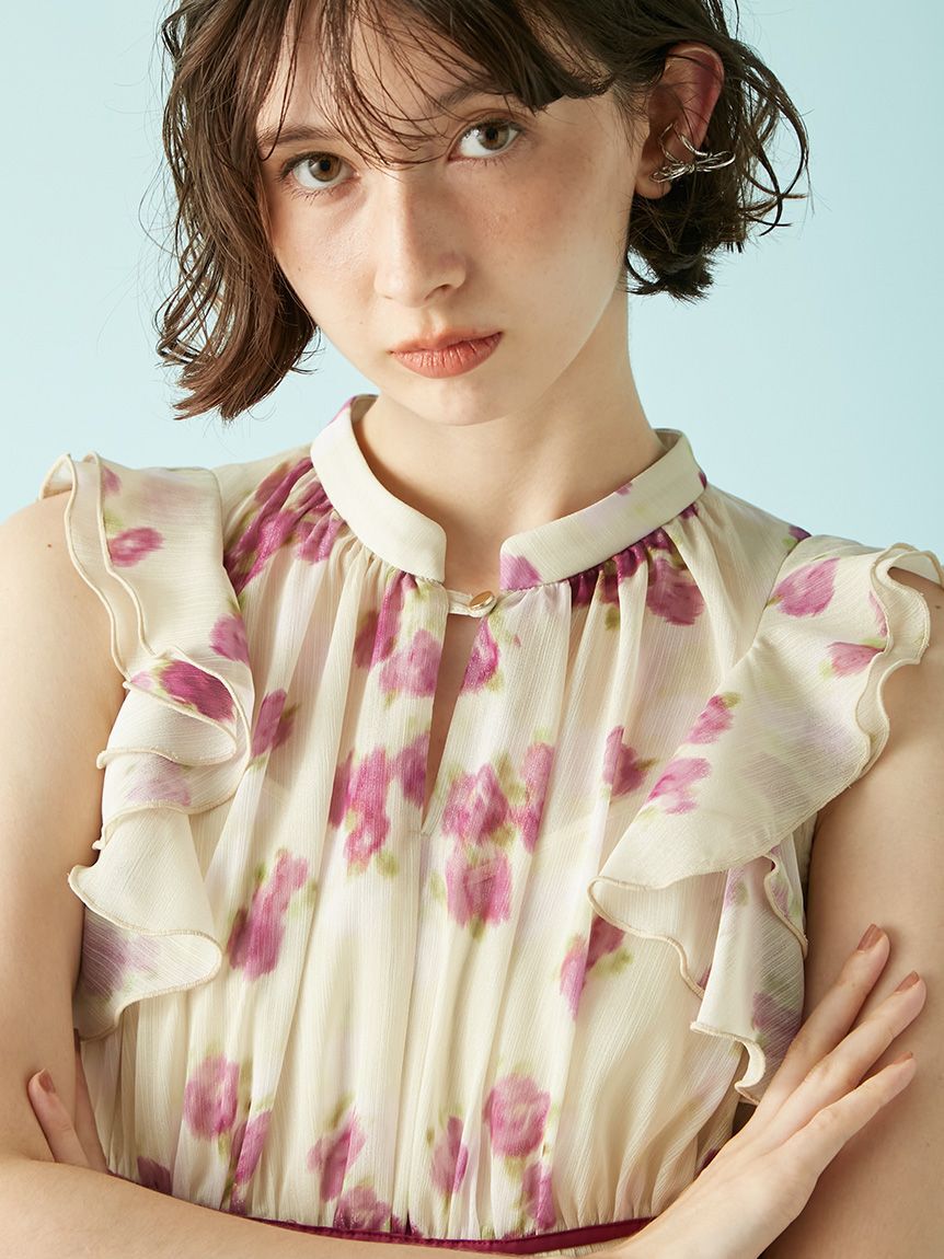 LILY BROWN「シアープリントフリルワンピース」|ワンピース|