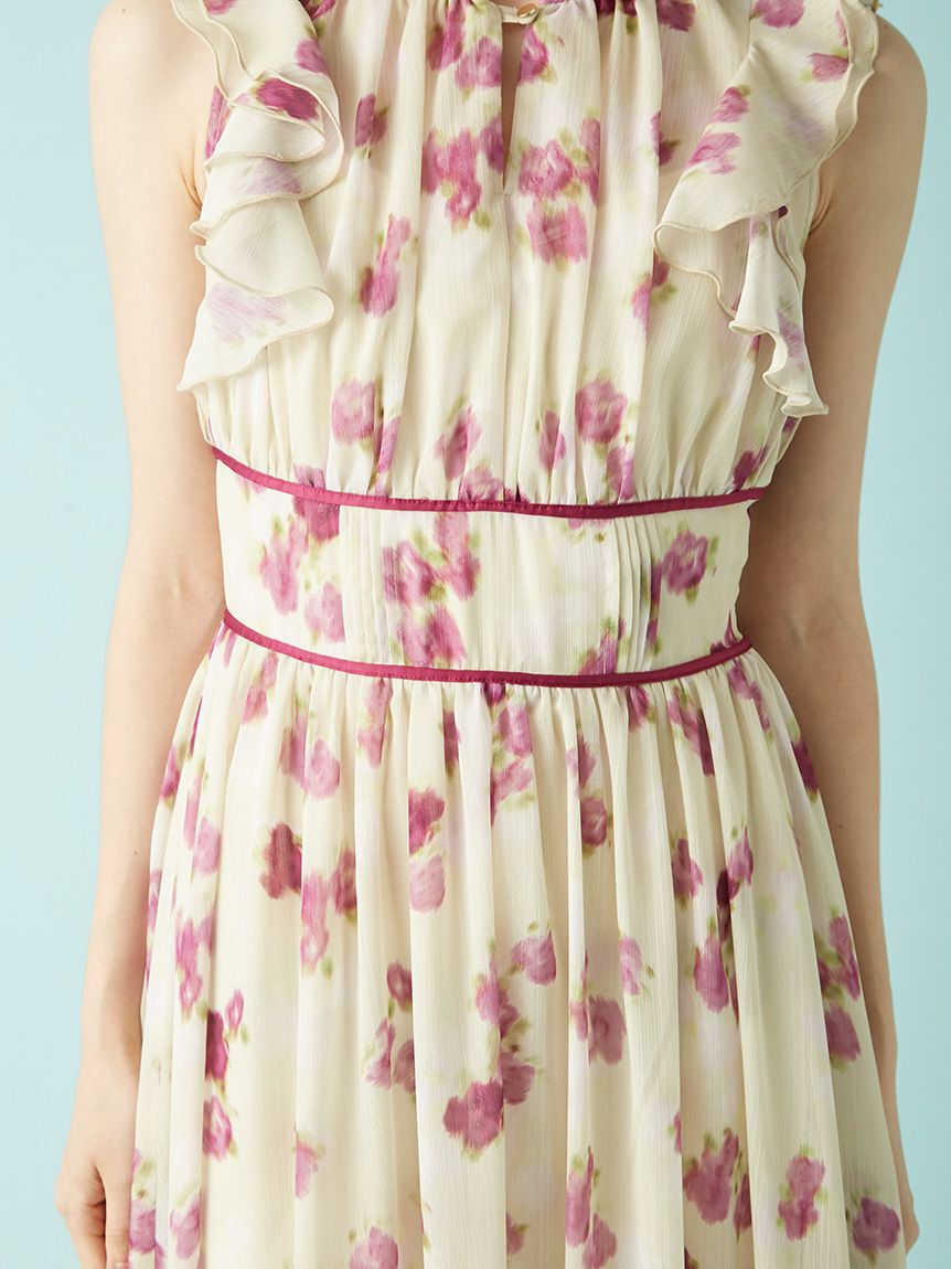 LILY BROWN「シアープリントフリルワンピース」|ワンピース|