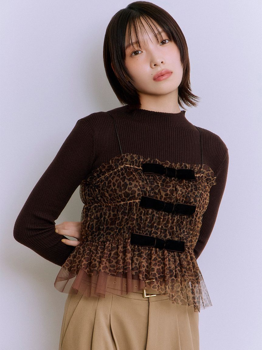 LILY BROWN「リボンビスチェセットニットトップス」|ニット・セーター|