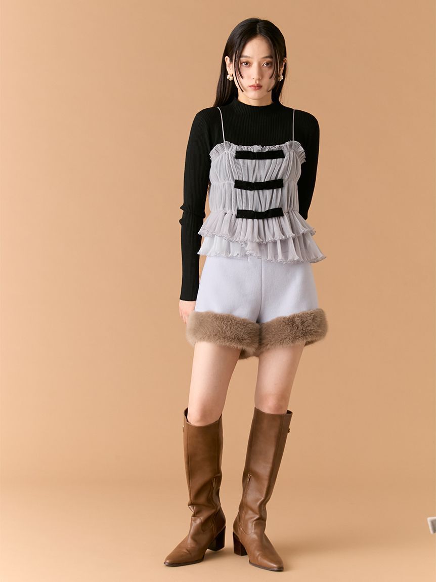 LILY BROWN「リボンビスチェセットニットトップス」|ニット・セーター|