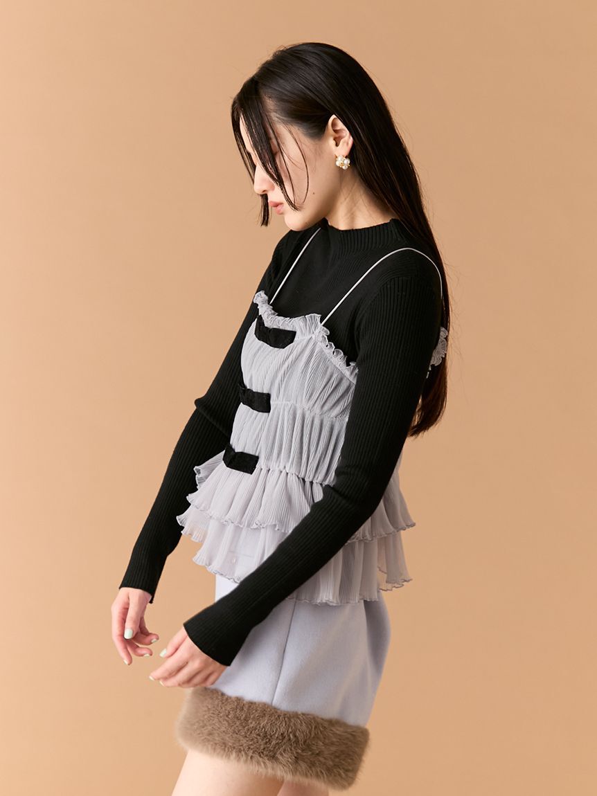 LILY BROWN「リボンビスチェセットニットトップス」|ニット・セーター|