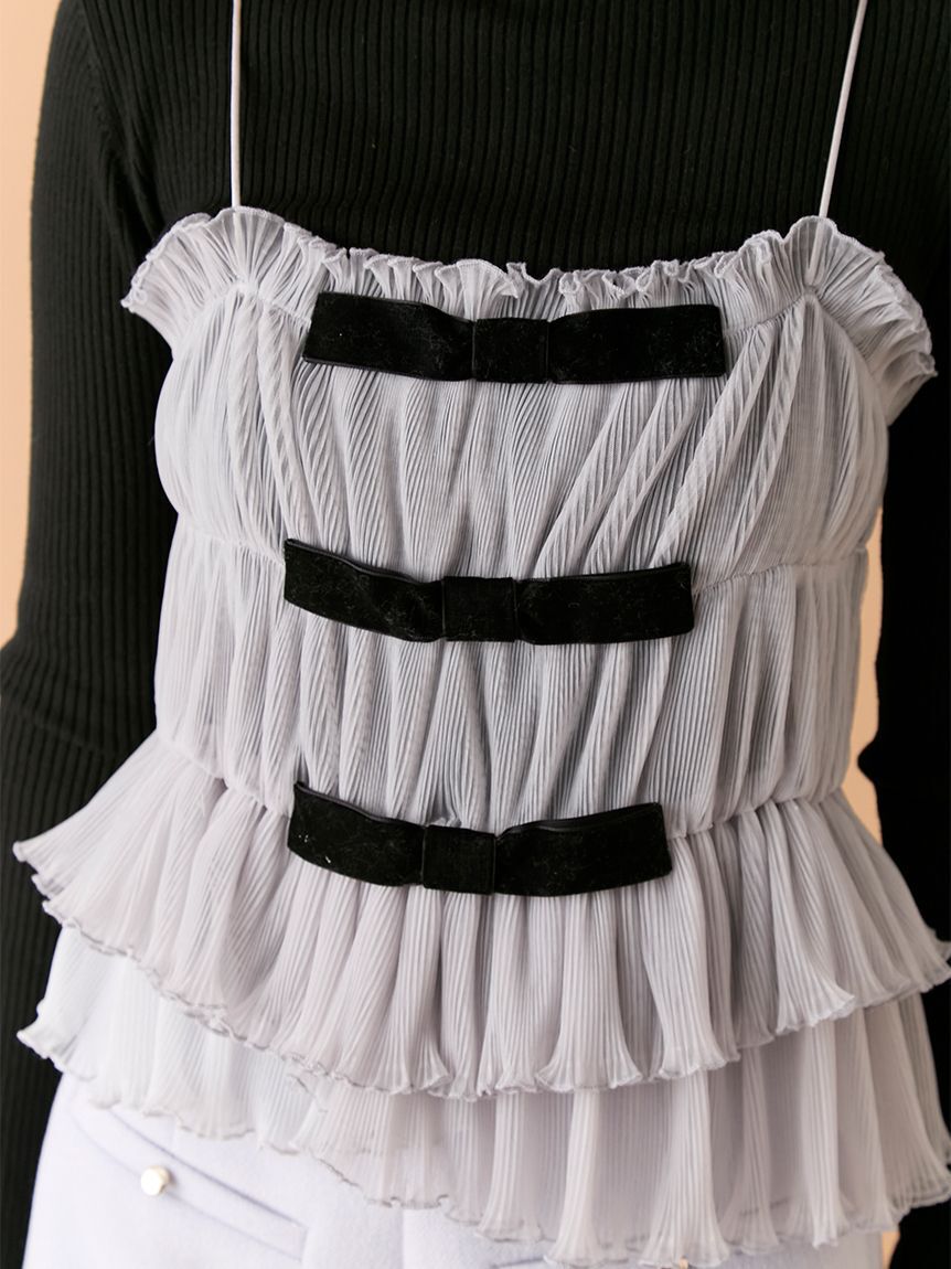 LILY BROWN「リボンビスチェセットニットトップス」|ニット・セーター|