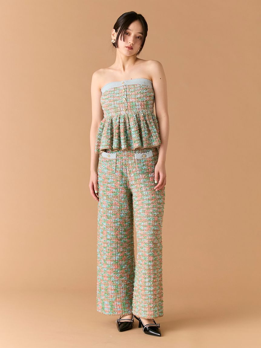 LILY BROWN「ツイードニットワイドパンツ」|その他|