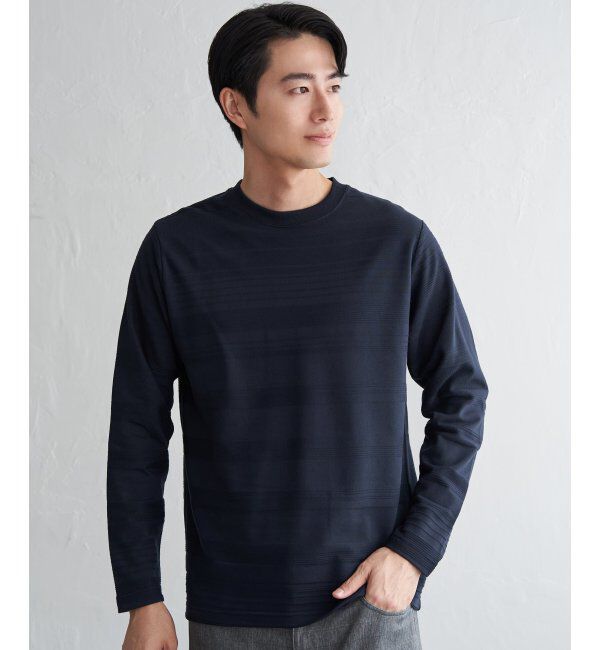 IKKA LOUNGE「ランダムリップルボーダーロンT」|Tシャツ・カットソー|